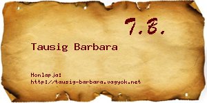 Tausig Barbara névjegykártya